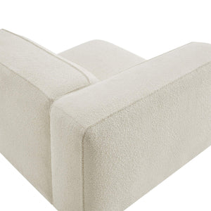 Modway Furniture Auren Bouclé Modular Lounge Chair with Pocket Springs for Contemporary Living Rooms White EEI-7675-CRE
