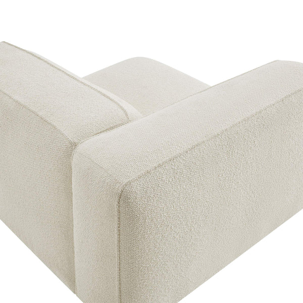 Modway Furniture Auren Bouclé Modular Lounge Chair with Pocket Springs for Contemporary Living Rooms White EEI-7675-CRE