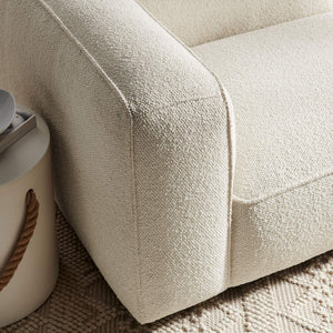 Modway Furniture Auren Bouclé Modular Lounge Chair with Pocket Springs for Contemporary Living Rooms White EEI-7675-CRE