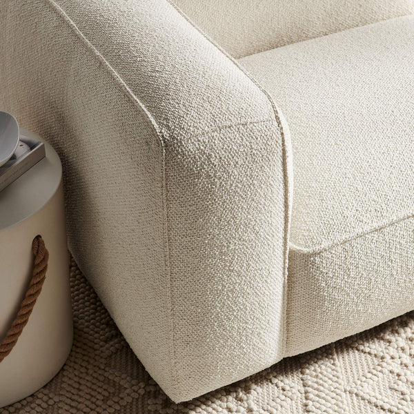 Modway Furniture Auren Bouclé Modular Lounge Chair with Pocket Springs for Contemporary Living Rooms White EEI-7675-CRE