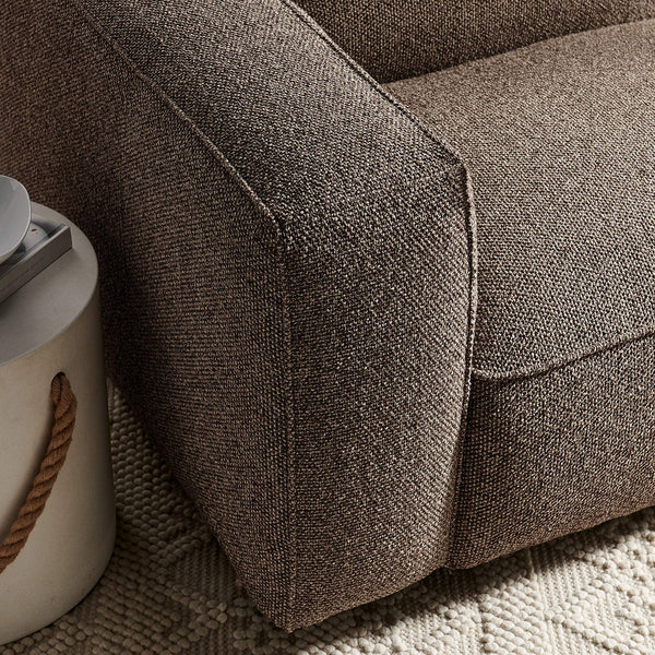 Modway Furniture Auren Bouclé Modular Lounge Chair with Pocket Springs for Contemporary Living Rooms Brown EEI-7675-ETH