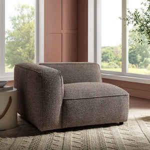 Modway Furniture Auren Bouclé Modular Lounge Chair with Pocket Springs for Contemporary Living Rooms Brown EEI-7675-ETH
