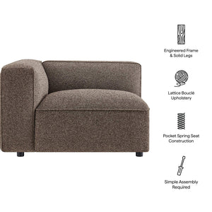 Modway Furniture Auren Bouclé Modular Lounge Chair with Pocket Springs for Contemporary Living Rooms Brown EEI-7675-ETH