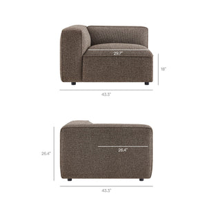 Modway Furniture Auren Bouclé Modular Lounge Chair with Pocket Springs for Contemporary Living Rooms Brown EEI-7675-ETH
