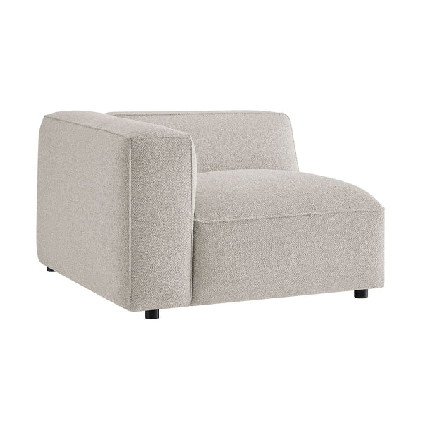 Modway Furniture Auren Bouclé Modular Lounge Chair with Pocket Springs for Contemporary Living Rooms Gray EEI-7675-FOG