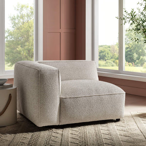 Modway Furniture Auren Bouclé Modular Lounge Chair with Pocket Springs for Contemporary Living Rooms Gray EEI-7675-FOG