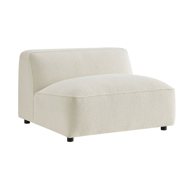 Modway Furniture Auren Bouclé Lounge Chair Armless Modular Pocket Spring Seat for Living Rooms White EEI-7676-CRE