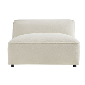 Modway Furniture Auren Bouclé Lounge Chair Armless Modular Pocket Spring Seat for Living Rooms White EEI-7676-CRE