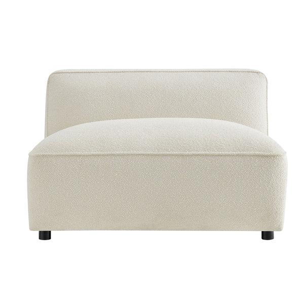 Modway Furniture Auren Bouclé Lounge Chair Armless Modular Pocket Spring Seat for Living Rooms White EEI-7676-CRE