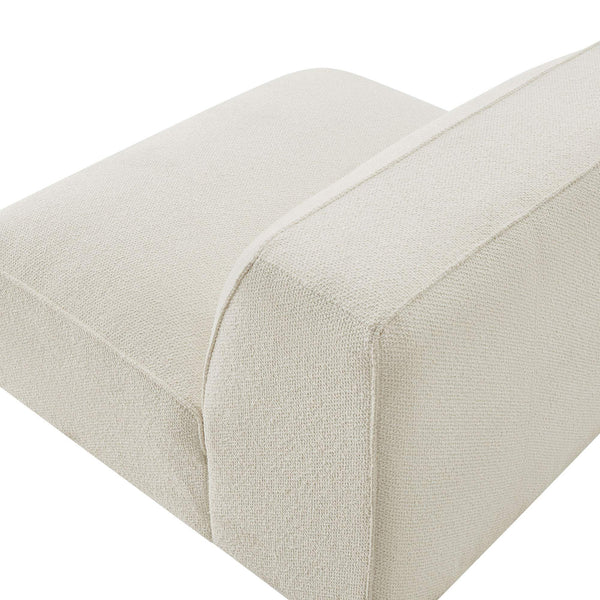 Modway Furniture Auren Bouclé Lounge Chair Armless Modular Pocket Spring Seat for Living Rooms White EEI-7676-CRE
