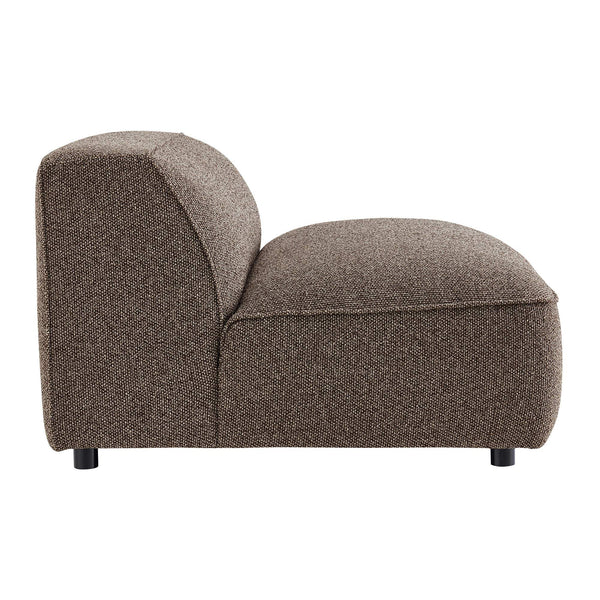 Modway Furniture Auren Bouclé Lounge Chair Armless Modular Pocket Spring Seat for Living Rooms Brown EEI-7676-ETH