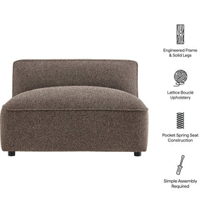 Modway Furniture Auren Bouclé Lounge Chair Armless Modular Pocket Spring Seat for Living Rooms Brown EEI-7676-ETH