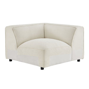 Modway Furniture Auren Bouclé Modular Sectional Five Piece Low Profile Lounge Sofa for Living Rooms White EEI-7725-CRE