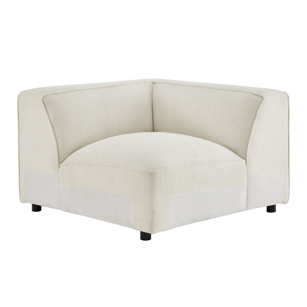 Modway Furniture Auren Modway Bouclé Corner Module Pocket Spring Sectional Chair for Living Rooms White EEI-7677-CRE