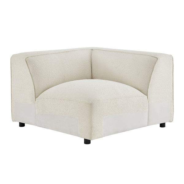 Modway Furniture Auren Modway Bouclé Corner Module Pocket Spring Sectional Chair for Living Rooms White EEI-7677-CRE