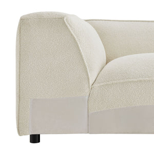 Modway Furniture Auren Modway Bouclé Corner Module Pocket Spring Sectional Chair for Living Rooms White EEI-7677-CRE