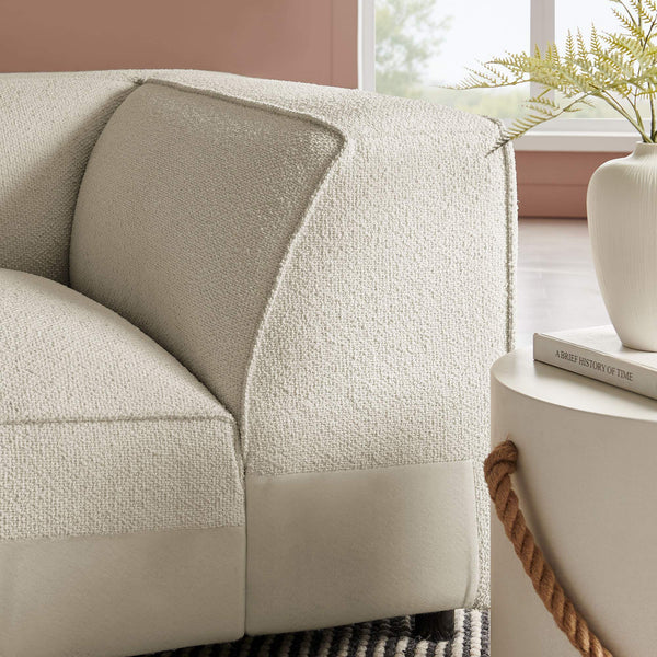 Modway Furniture Auren Modway Bouclé Corner Module Pocket Spring Sectional Chair for Living Rooms White EEI-7677-CRE