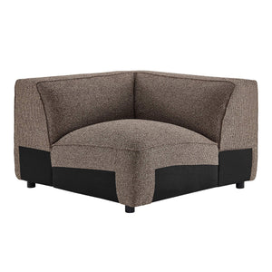 Modway Furniture Auren Bouclé Modular Sectional Five Piece Low Profile Lounge Sofa for Living Rooms Brown EEI-7725-ETH