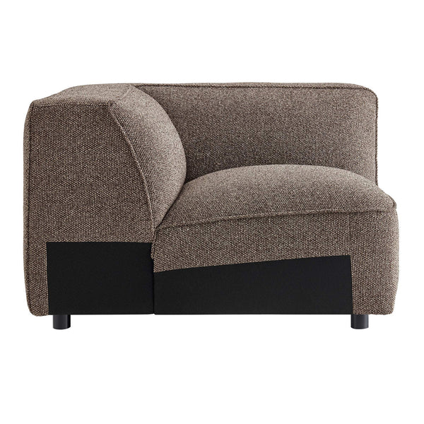 Modway Furniture Auren Bouclé Modular Sectional Five Piece Low Profile Lounge Sofa for Living Rooms Brown EEI-7725-ETH