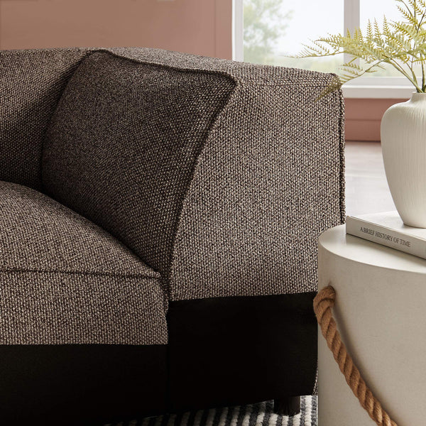 Modway Furniture Auren Modway Bouclé Corner Module Pocket Spring Sectional Chair for Living Rooms Brown EEI-7677-ETH