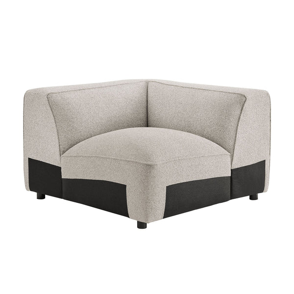 Modway Furniture Auren Modway Bouclé Corner Module Pocket Spring Sectional Chair for Living Rooms Gray EEI-7677-FOG