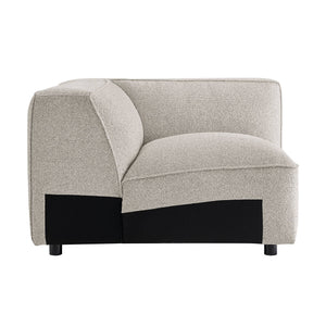 Modway Furniture Auren Bouclé Modular Sectional Five Piece Low Profile Lounge Sofa for Living Rooms Gray EEI-7725-FOG