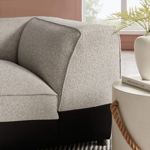 Modway Furniture Auren Modway Bouclé Corner Module Pocket Spring Sectional Chair for Living Rooms Gray EEI-7677-FOG