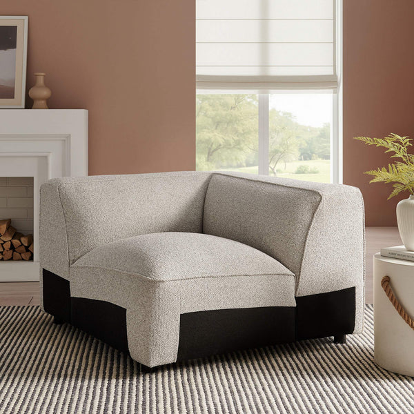 Modway Furniture Auren Modway Bouclé Corner Module Pocket Spring Sectional Chair for Living Rooms Gray EEI-7677-FOG