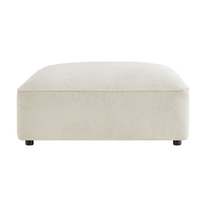 Modway Furniture Auren Bouclé Square Ottoman with Lattice Fabric Modular Living Room Footrest Seating White EEI-7678-CRE