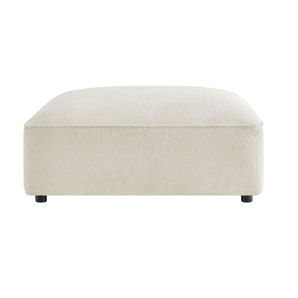 Modway Furniture Auren Bouclé Square Ottoman with Lattice Fabric Modular Living Room Footrest Seating White EEI-7678-CRE