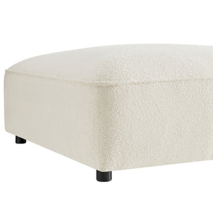Modway Furniture Auren Bouclé Square Ottoman with Lattice Fabric Modular Living Room Footrest Seating White EEI-7678-CRE