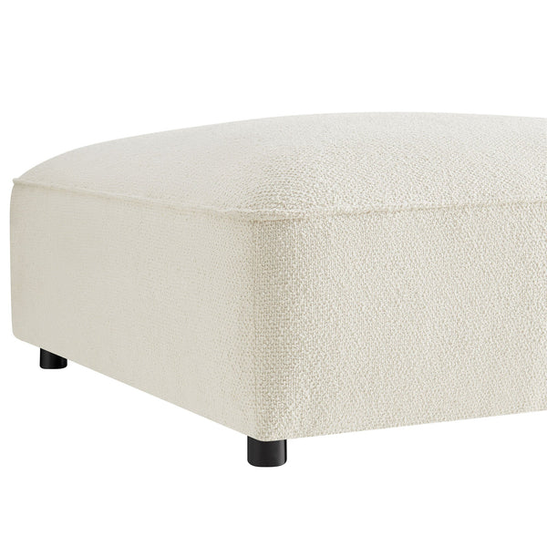 Modway Furniture Auren Bouclé Square Ottoman with Lattice Fabric Modular Living Room Footrest Seating White EEI-7678-CRE