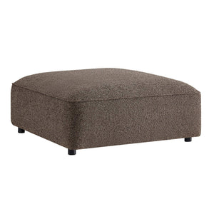 Modway Furniture Auren Bouclé Square Ottoman with Lattice Fabric Modular Living Room Footrest Seating Brown EEI-7678-ETH
