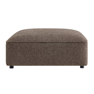 Modway Furniture Auren Bouclé Square Ottoman with Lattice Fabric Modular Living Room Footrest Seating Brown EEI-7678-ETH