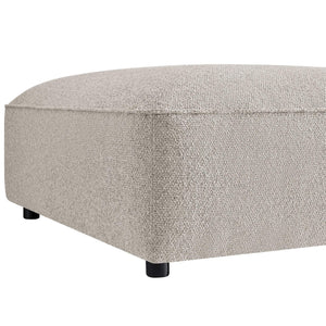 Modway Furniture Auren Bouclé Square Ottoman with Lattice Fabric Modular Living Room Footrest Seating Gray EEI-7678-FOG