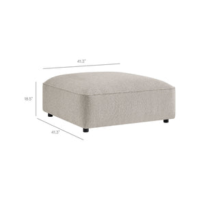 Modway Furniture Auren Bouclé Square Ottoman with Lattice Fabric Modular Living Room Footrest Seating Gray EEI-7678-FOG