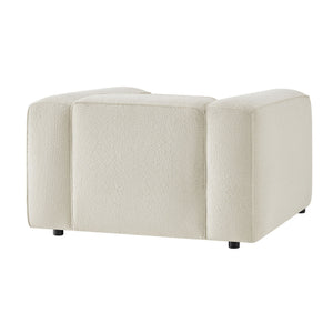 Modway Furniture Auren Bouclé Lattice Accent Chair with Pocket Springs and Solid Hardwood Legs White EEI-7679-CRE