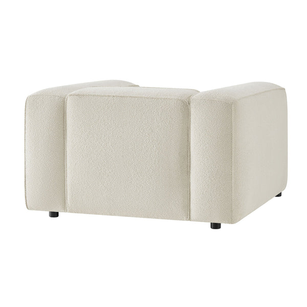 Modway Furniture Auren Bouclé Lattice Accent Chair with Pocket Springs and Solid Hardwood Legs White EEI-7679-CRE