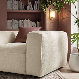 Modway Furniture Auren Bouclé Lattice Accent Chair with Pocket Springs and Solid Hardwood Legs White EEI-7679-CRE
