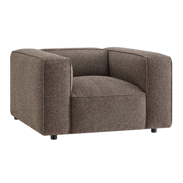 Modway Furniture Auren Bouclé Lattice Accent Chair with Pocket Springs and Solid Hardwood Legs Brown EEI-7679-ETH