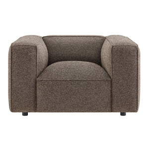 Modway Furniture Auren Bouclé Lattice Accent Chair with Pocket Springs and Solid Hardwood Legs Brown EEI-7679-ETH