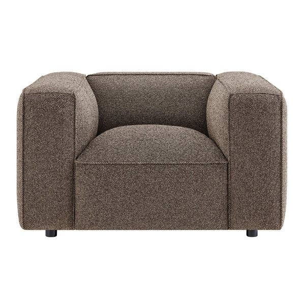 Modway Furniture Auren Bouclé Lattice Accent Chair with Pocket Springs and Solid Hardwood Legs Brown EEI-7679-ETH