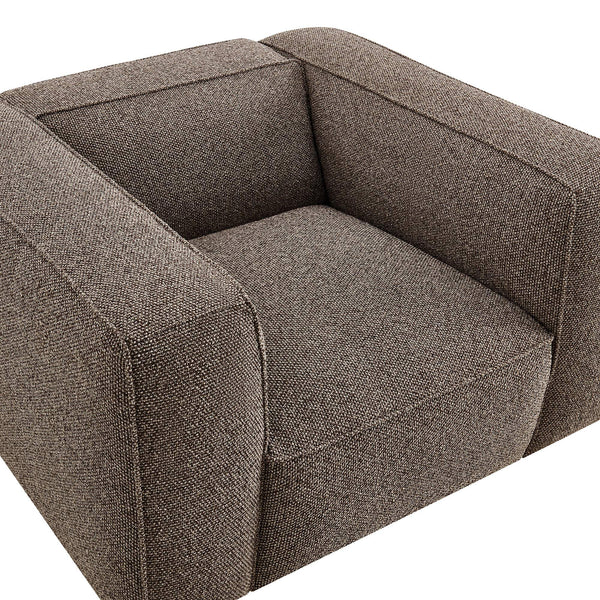 Modway Furniture Auren Bouclé Lattice Accent Chair with Pocket Springs and Solid Hardwood Legs Brown EEI-7679-ETH