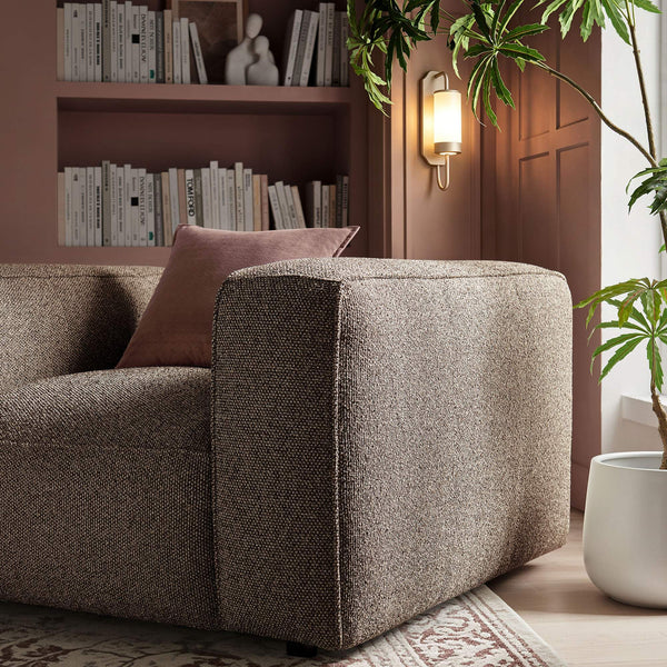 Modway Furniture Auren Bouclé Lattice Accent Chair with Pocket Springs and Solid Hardwood Legs Brown EEI-7679-ETH