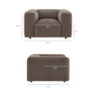 Modway Furniture Auren Bouclé Lattice Accent Chair with Pocket Springs and Solid Hardwood Legs Brown EEI-7679-ETH