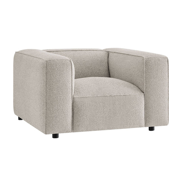 Modway Furniture Auren Bouclé Lattice Accent Chair with Pocket Springs and Solid Hardwood Legs Gray EEI-7679-FOG