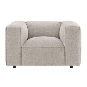 Modway Furniture Auren Bouclé Lattice Accent Chair with Pocket Springs and Solid Hardwood Legs Gray EEI-7679-FOG