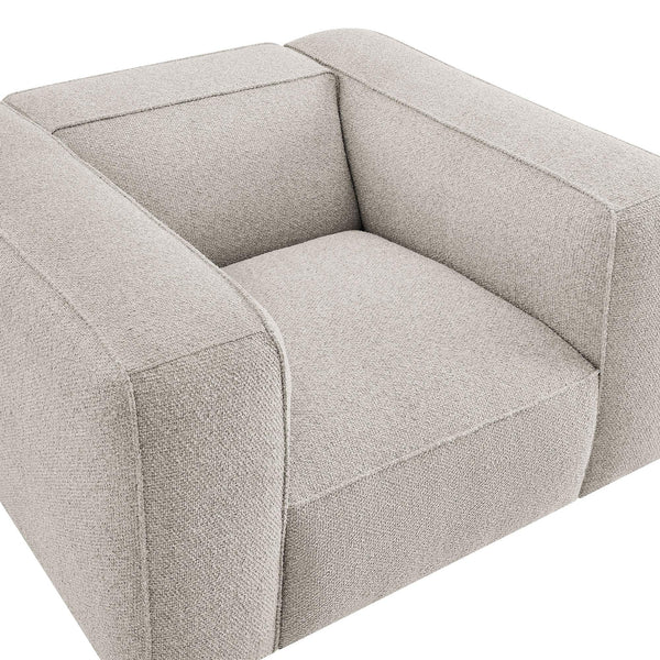 Modway Furniture Auren Bouclé Lattice Accent Chair with Pocket Springs and Solid Hardwood Legs Gray EEI-7679-FOG