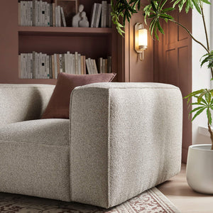 Modway Furniture Auren Bouclé Lattice Accent Chair with Pocket Springs and Solid Hardwood Legs Gray EEI-7679-FOG