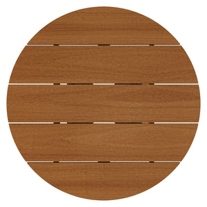 Modway Furniture Lane Outdoor Round Teak Wood Coffee Table Slatted Top Patio Lounge Accent EEI-7680-NAT